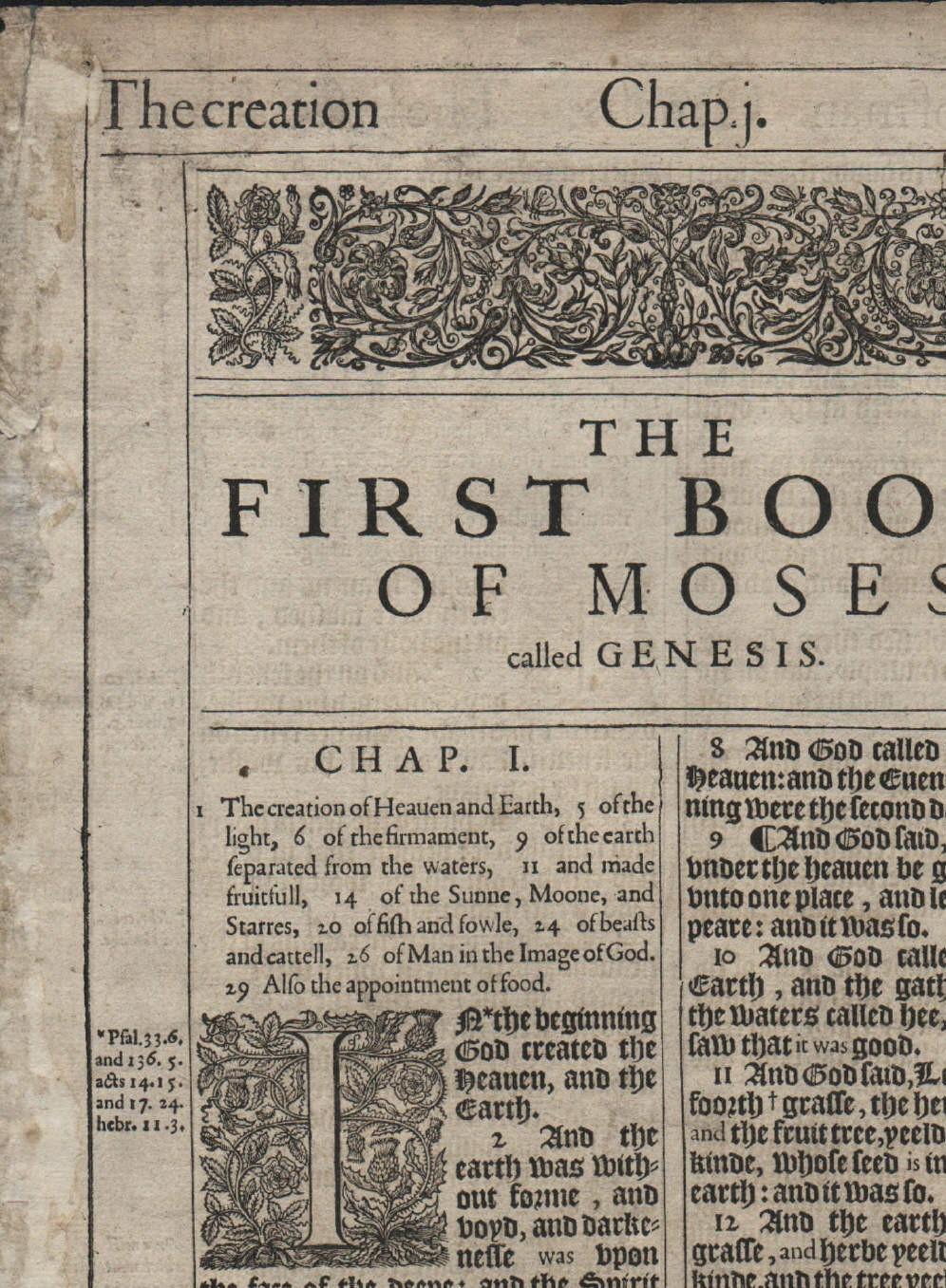 British In the Beginning, Genesis 1, 1611 King James Bible For Sale