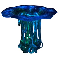 « In the Blue », méduse fluorescente, verre de Murano, fabriqué à la main en Italie, 2024