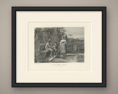 En los Jardines Borghese, Roma. Grabado en acero según G.G. Kilburne, hacia 1878