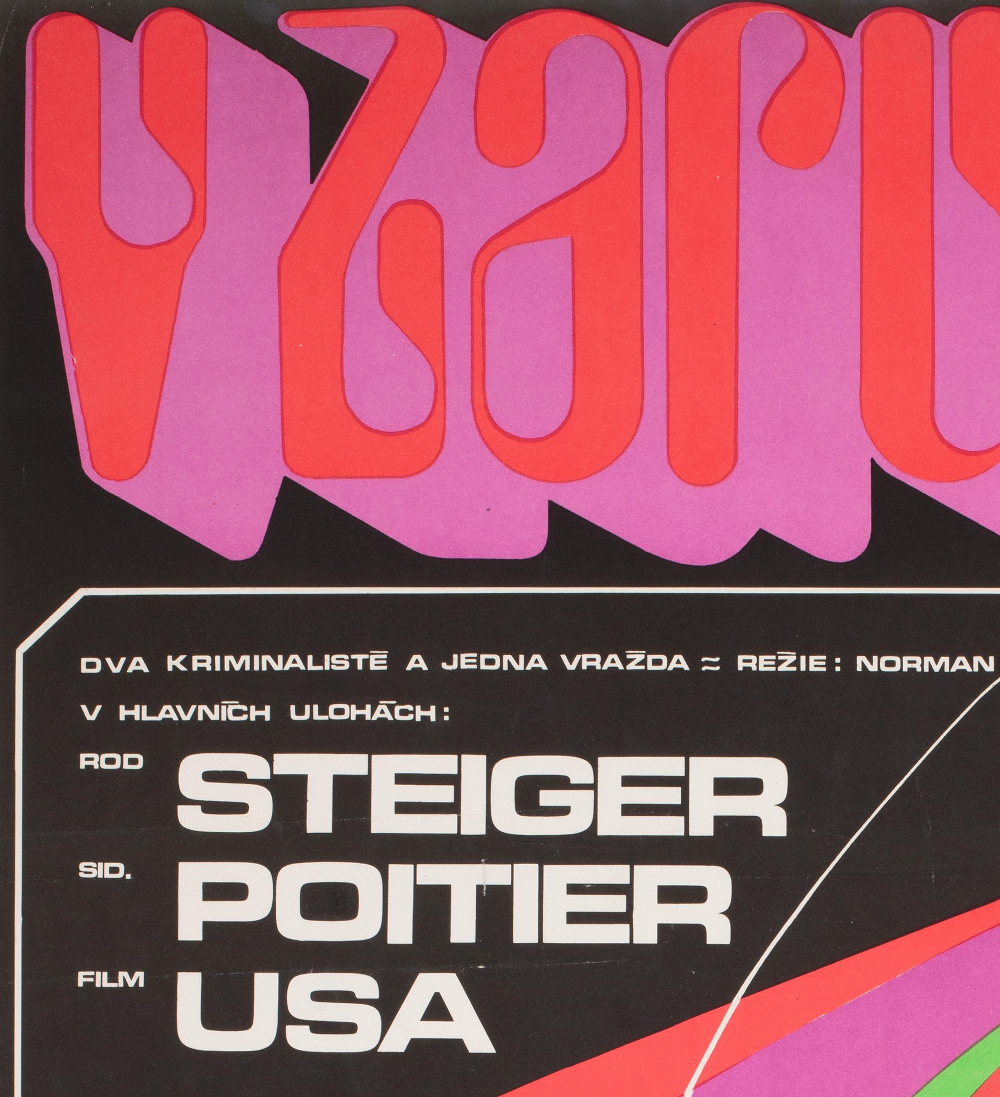 in the Heat of the Night Czech Film Movie Poster, Zdenek Kaplan, 1970 For Sale 2