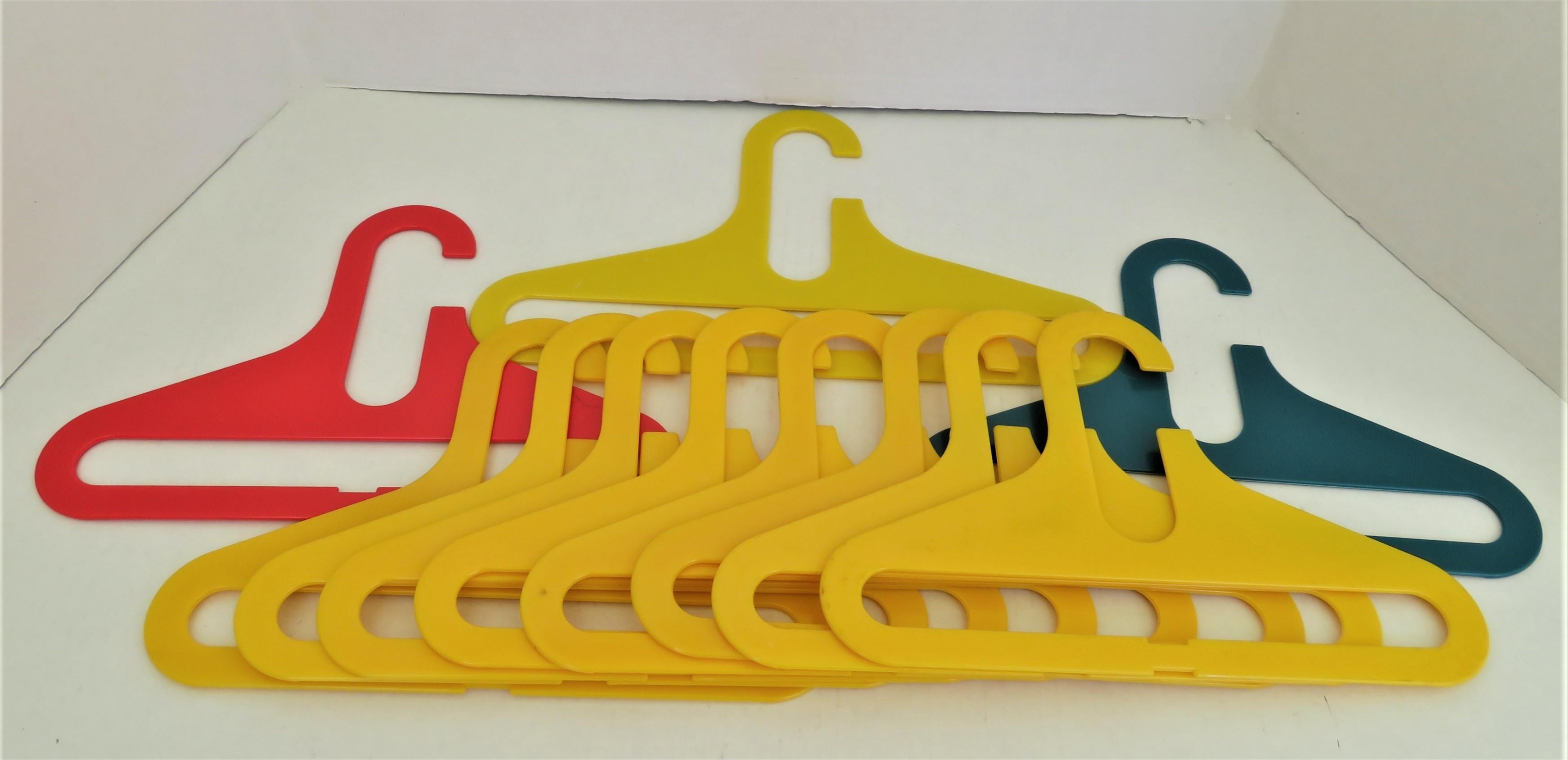 American In the Manner Ingo Maurer POP Modern Plastic 11 Children's Clothes Hangers 1970s