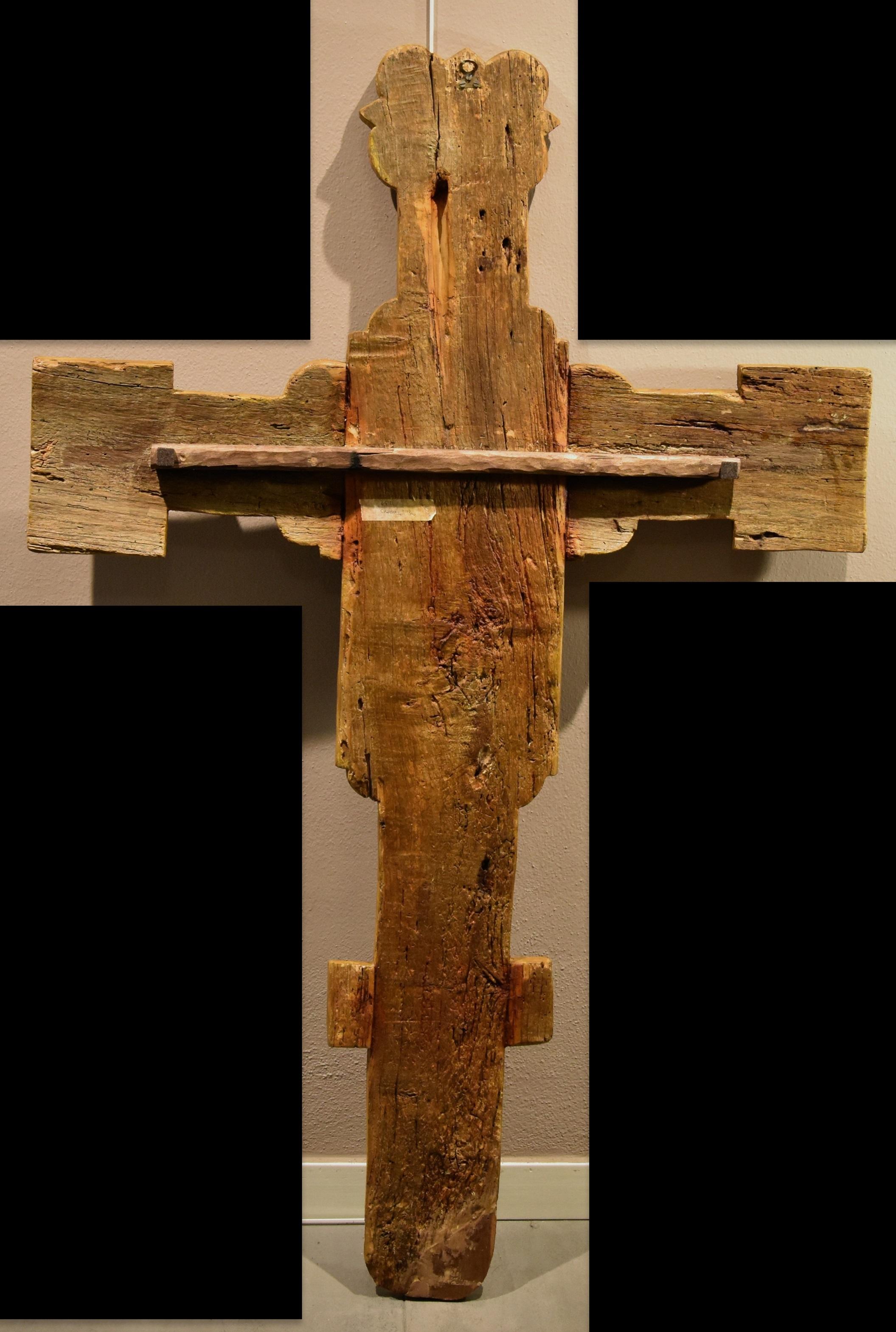 Antiguo Crucificado de Madera Témpera Giotto en venta 10
