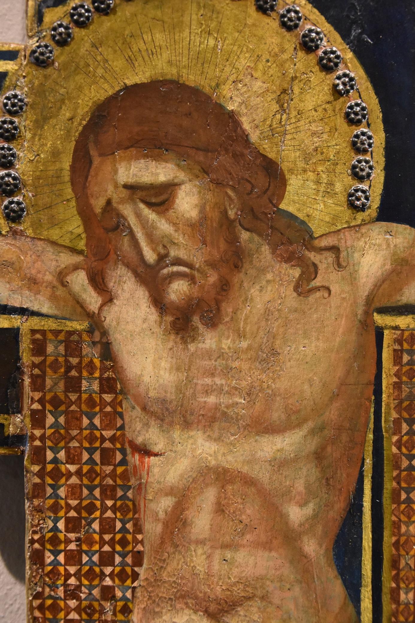 Antiguo Crucificado de Madera Témpera Giotto en venta 6