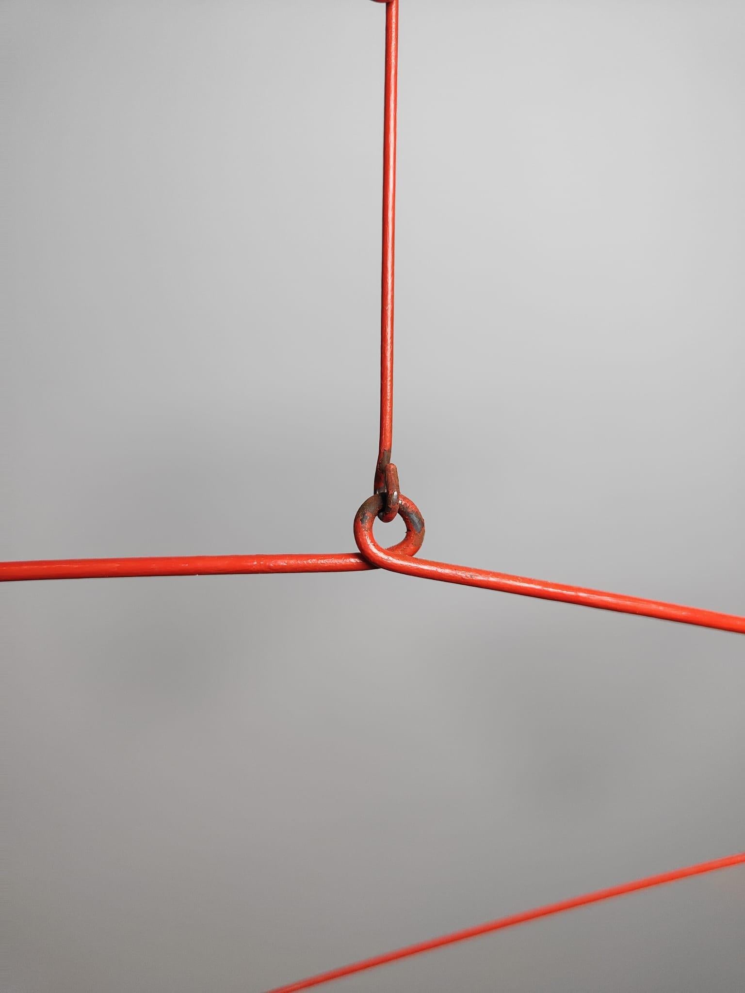 In the manner of Alexander Calder hanging mobile sculpture - sheet metal, wire and paint.
Dimensions: (160 x 126 cm).
Provenance: Private collection