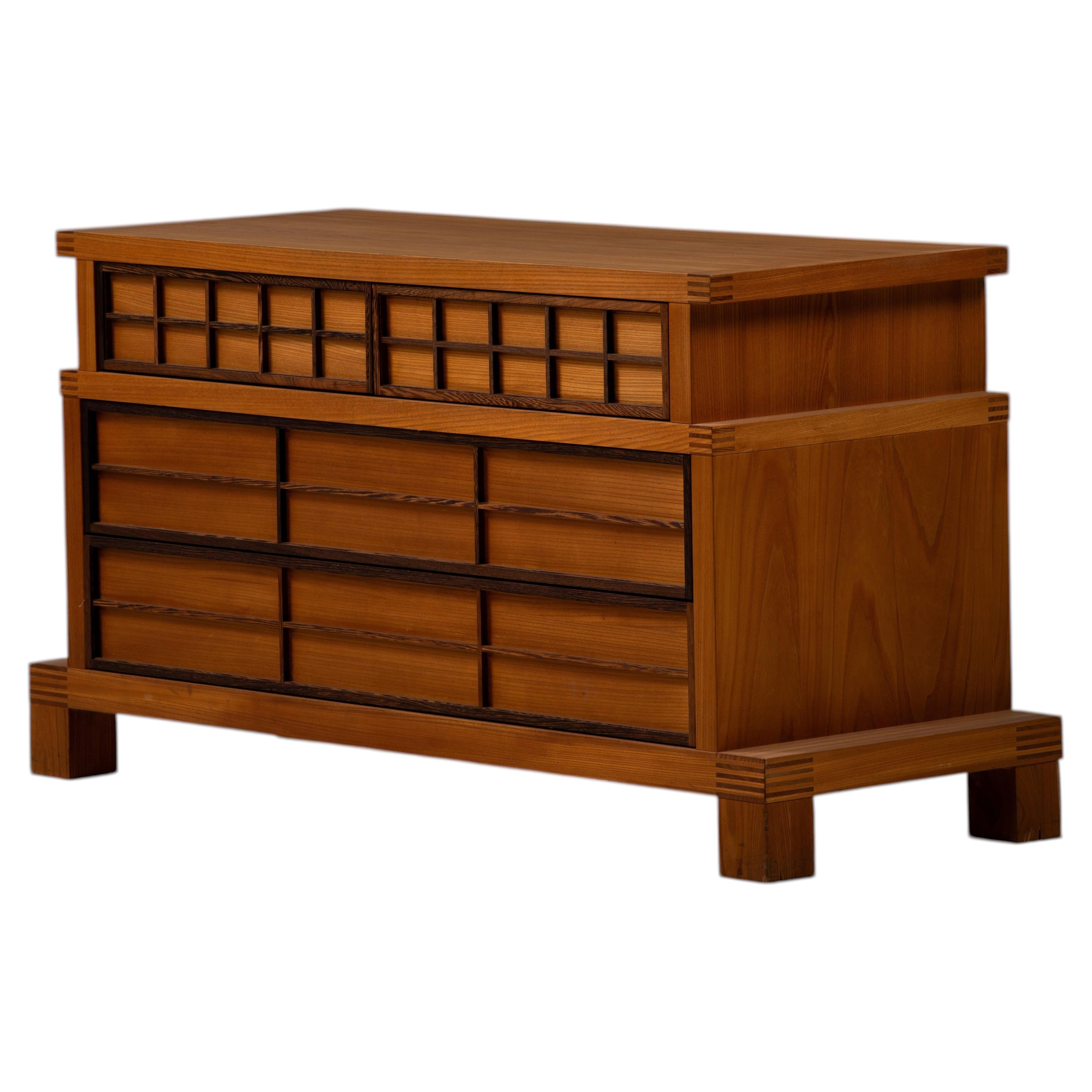 Commode in rovere massiccio alla maniera di André Sornay, Francia, anni '50