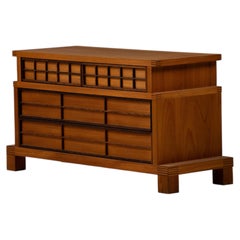 In the Manner of André Sornay, Solid Oak Commode, France, 1950s