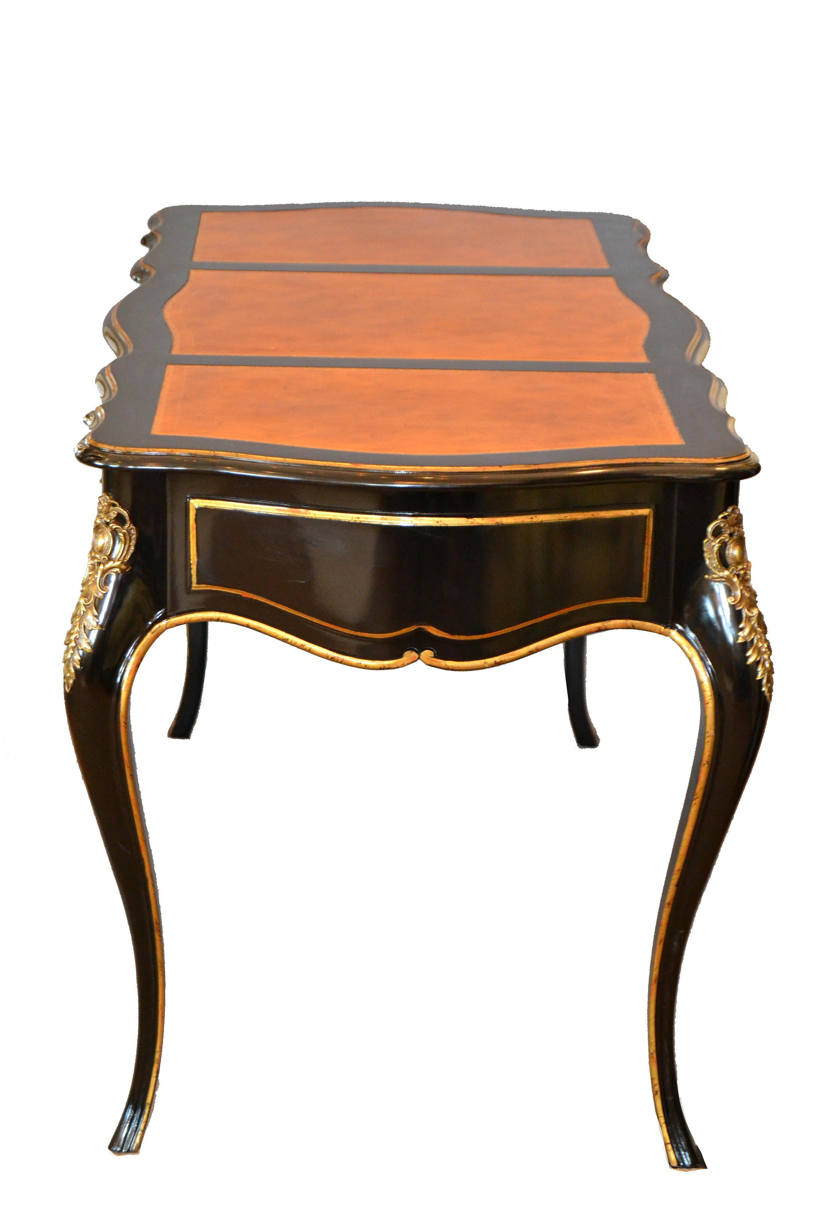 Polished In the Manner of French Louis XV Writing Desk with Stool by Drexel
