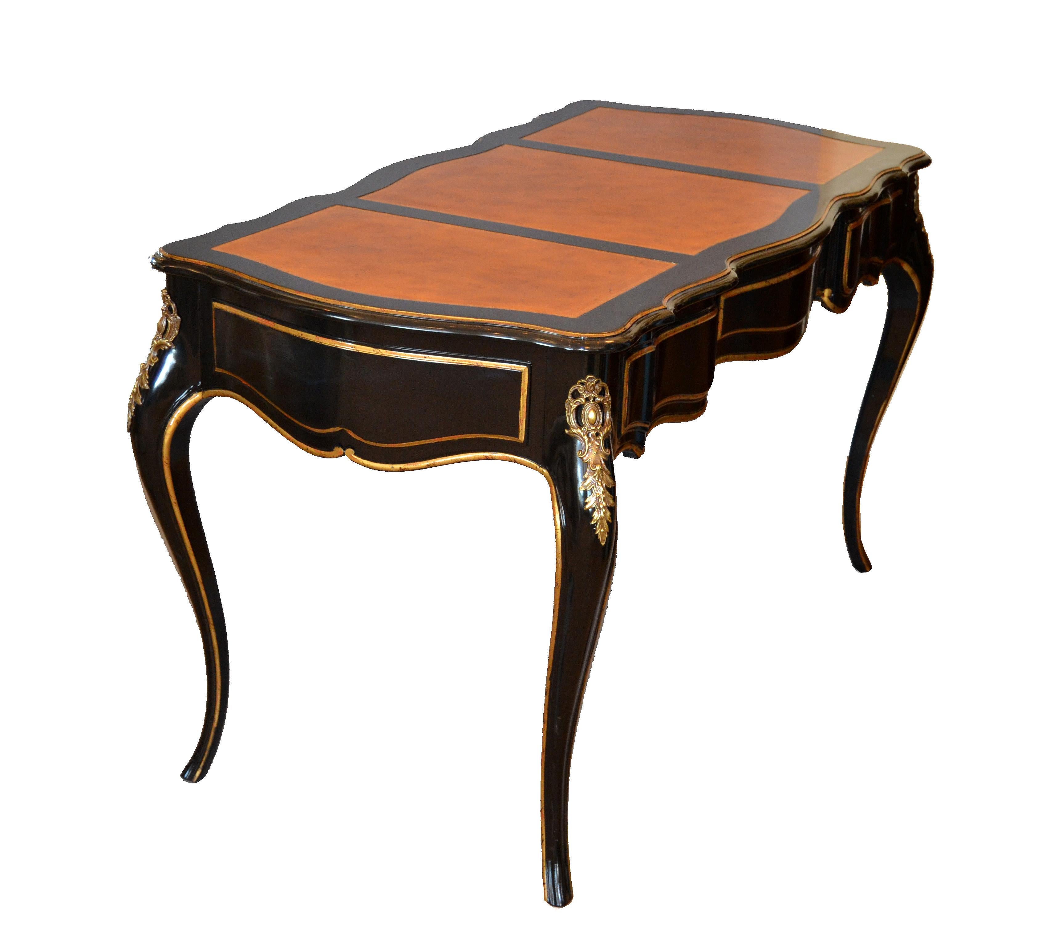 In the Manner of French Louis XV Writing Desk with Stool by Drexel 1