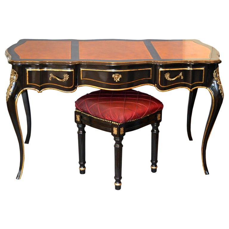 In the Manner of French Louis XV Writing Desk with Stool by Drexel For ...