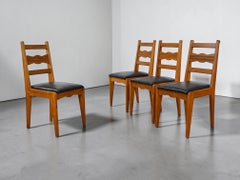 In the Manner of Guillerme et Chambron, Oak Dining Chairs, France, 1950s
