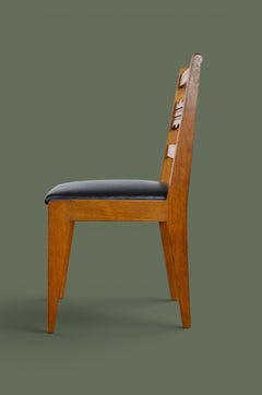 In the Manner of Guillerme et Chambron, Oak Dining Chairs, France, 1950s
