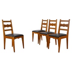 In the Manner of Guillerme et Chambron, Oak Dining Chairs, France, 1950s