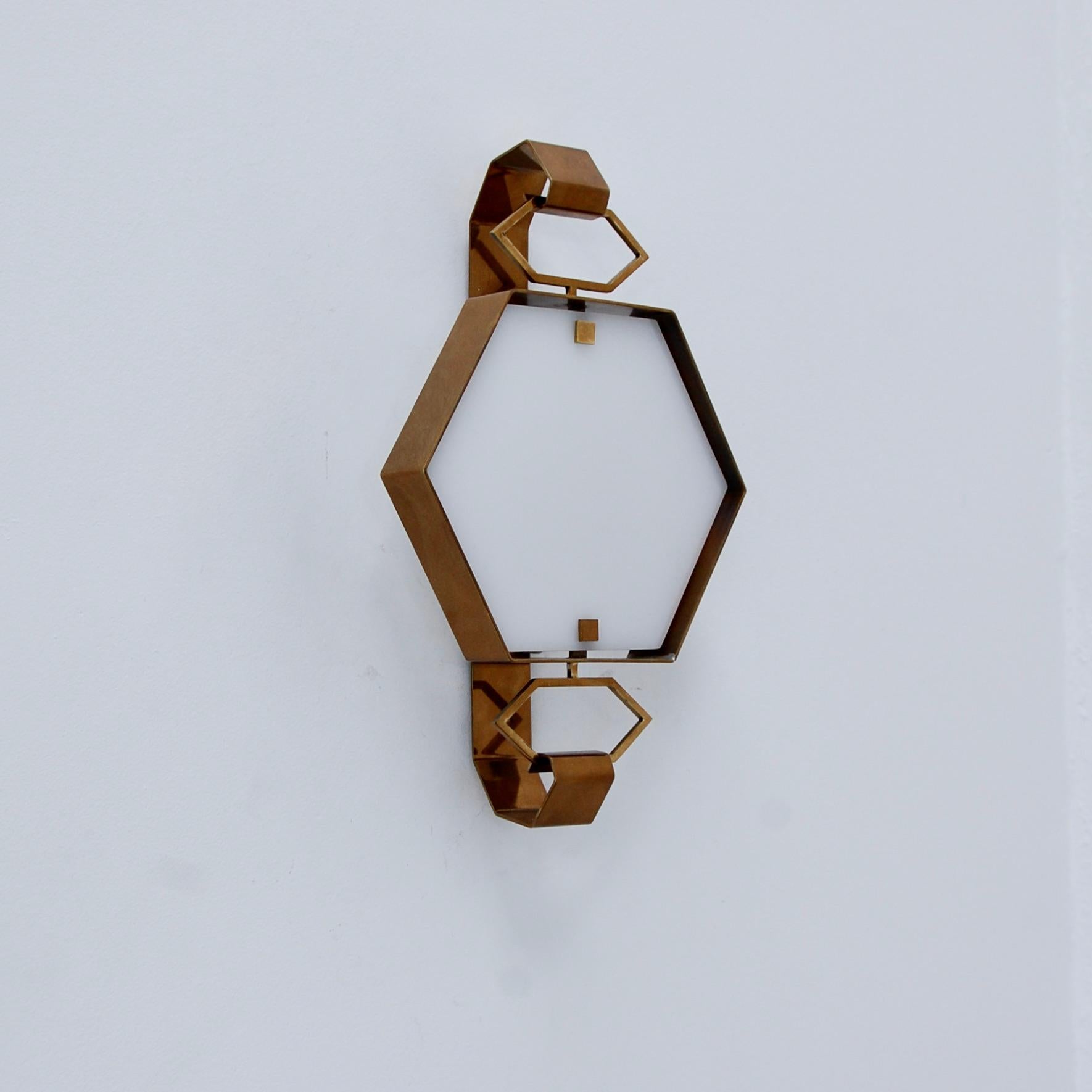In the Manner of Italian Hexagonal Sconce In New Condition In Los Angeles, CA