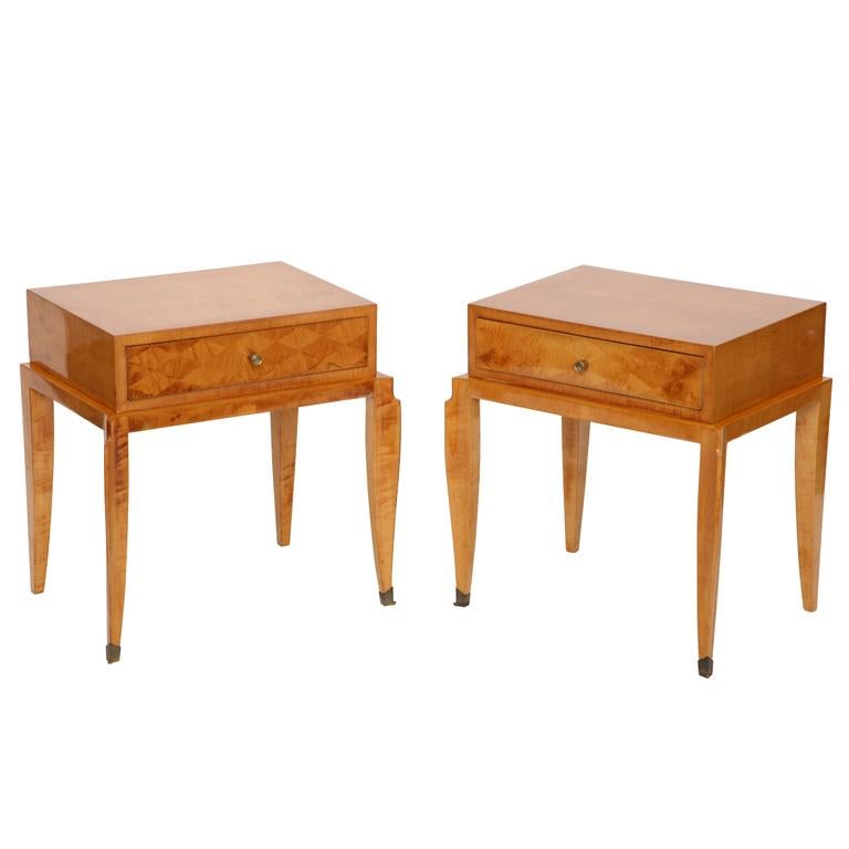 In the Manner of Jean Pascaud, Pair of Art Deco Side Tables, France, circa 1950 For Sale