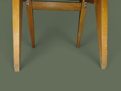 In the Manner of Maurice Pré, Set of Six Dining Chairs, Beech, France, 1950s