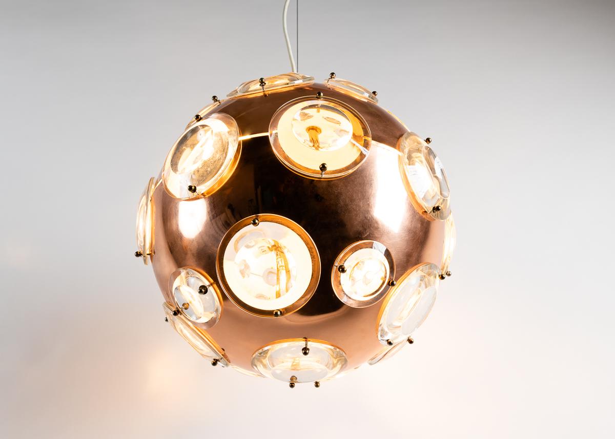 Midcentury Chandelier in the Manner of Oscar Torlasco, circa 1960 In Good Condition In New York, NY