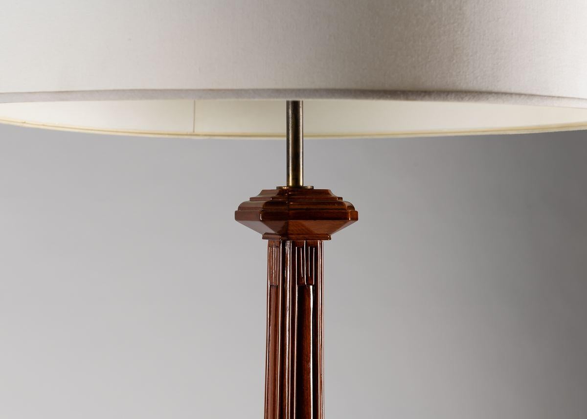 Carved In the Manner of Paul Follot, Early Art Deco Floor Lamp, Circa 1925 For Sale