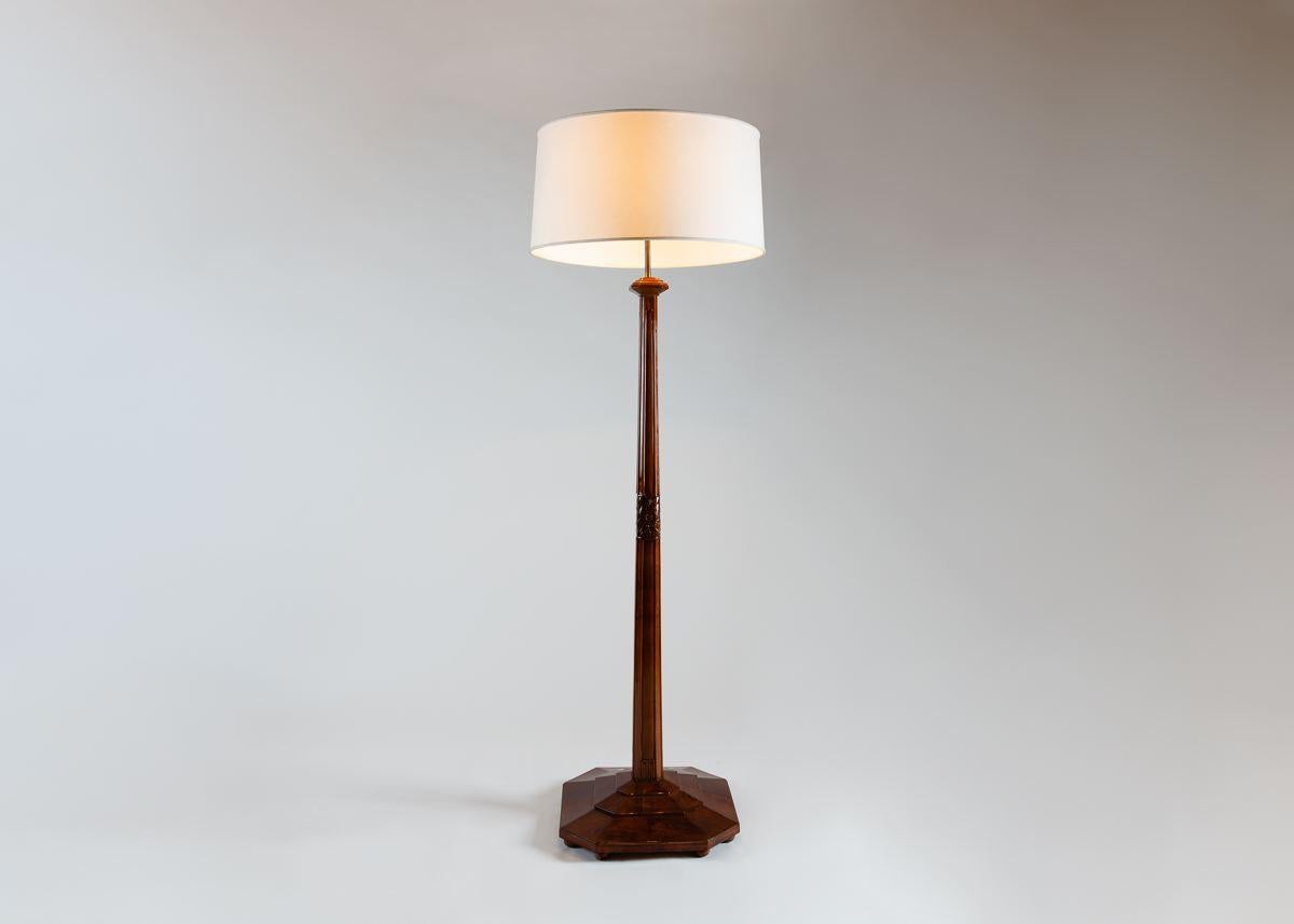 In the Manner of Paul Follot, Early Art Deco Floor Lamp, Circa 1925 In Good Condition For Sale In New York, NY