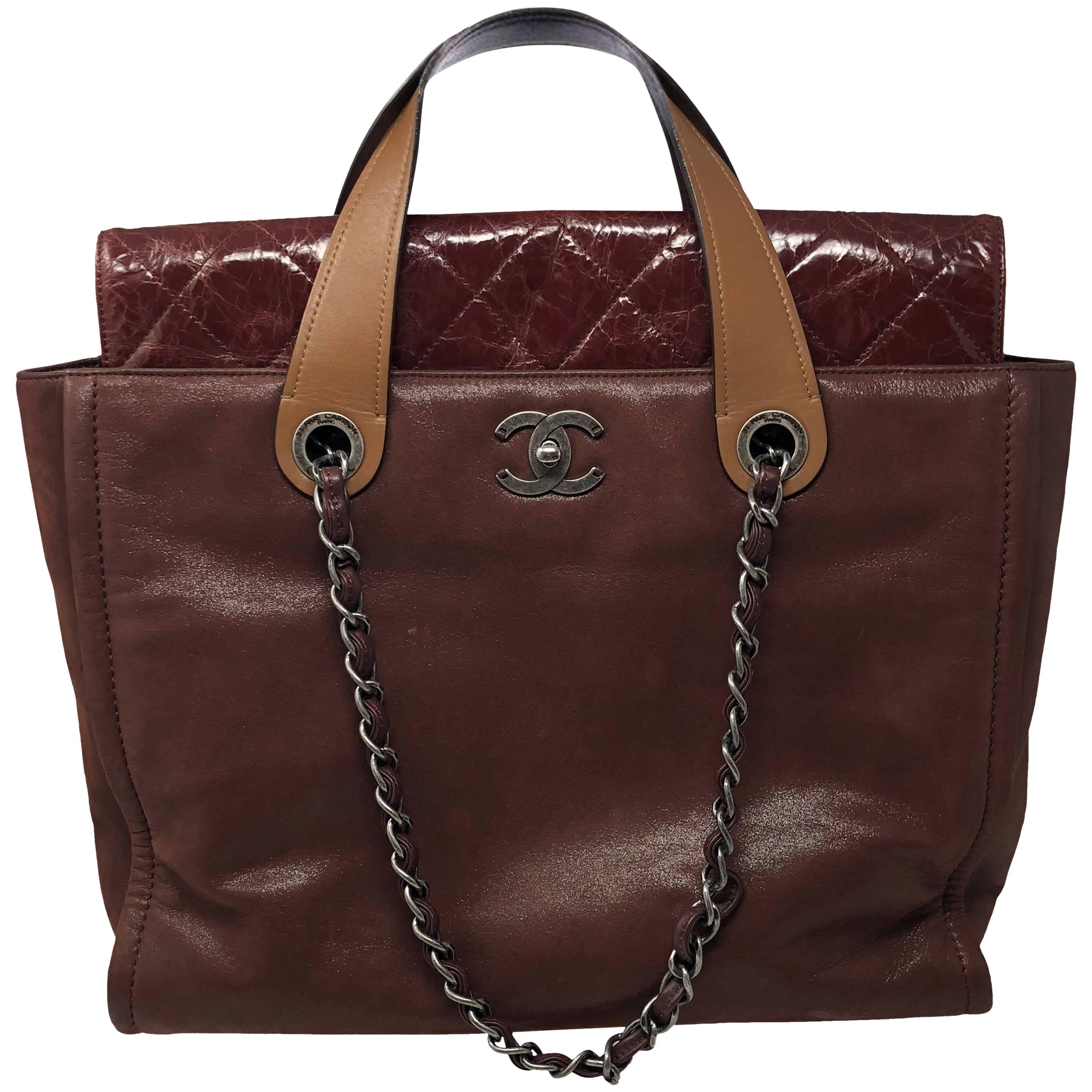 In The Mix Portobello Soft Chanel Burgundy Tote