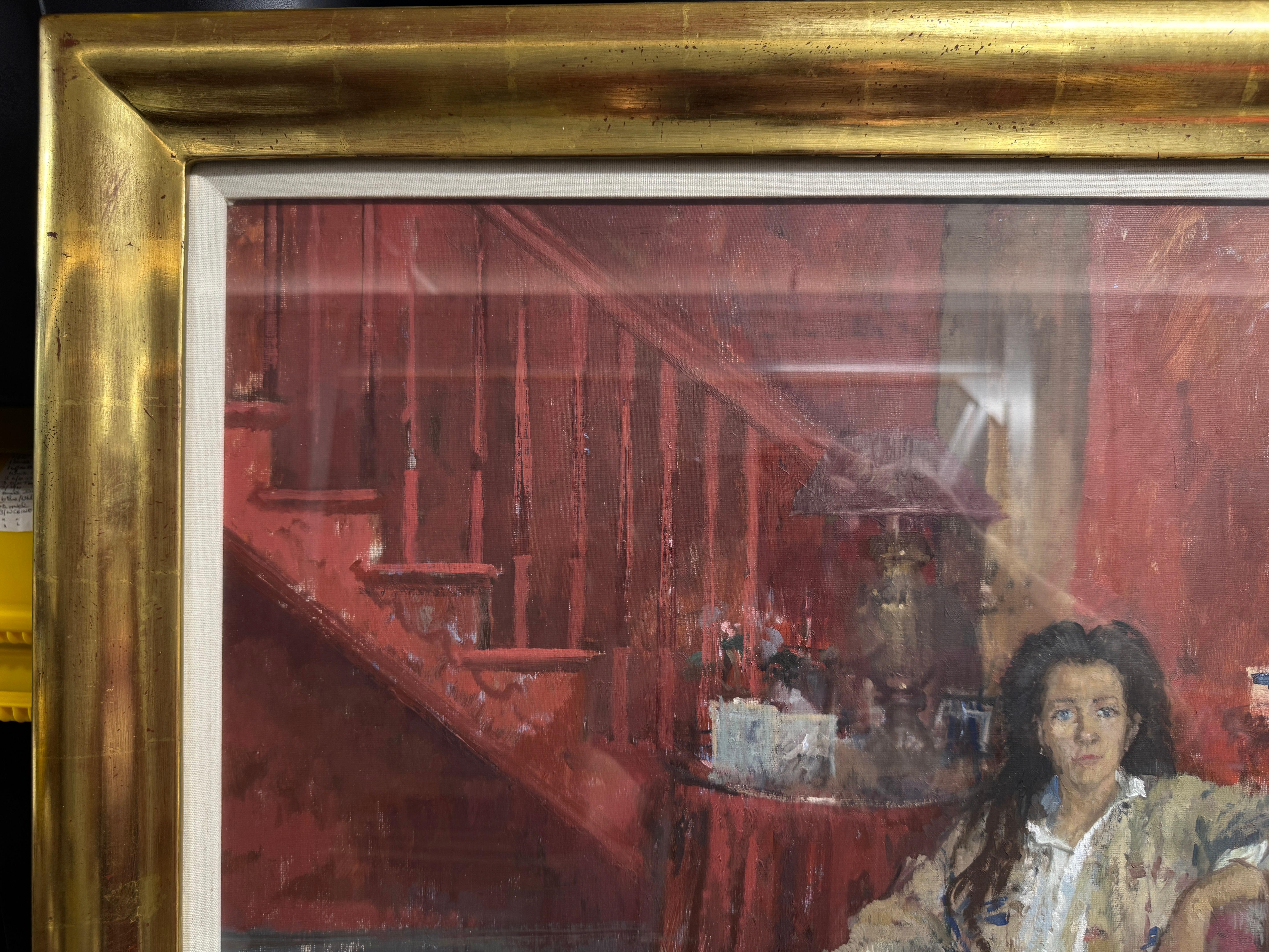 Peter Kuhfeld (b. 1952)
In The Sitting Room
Signed 'Kuhfeld'
oil on canvas
Frame size 32 x 36 x 1.75 inches (82 x 92 x 4.5 cm), glazed 


Peter Kuhfeld (born 4 March 1952) is an English figurative painter known for his portraits and genre scenes.