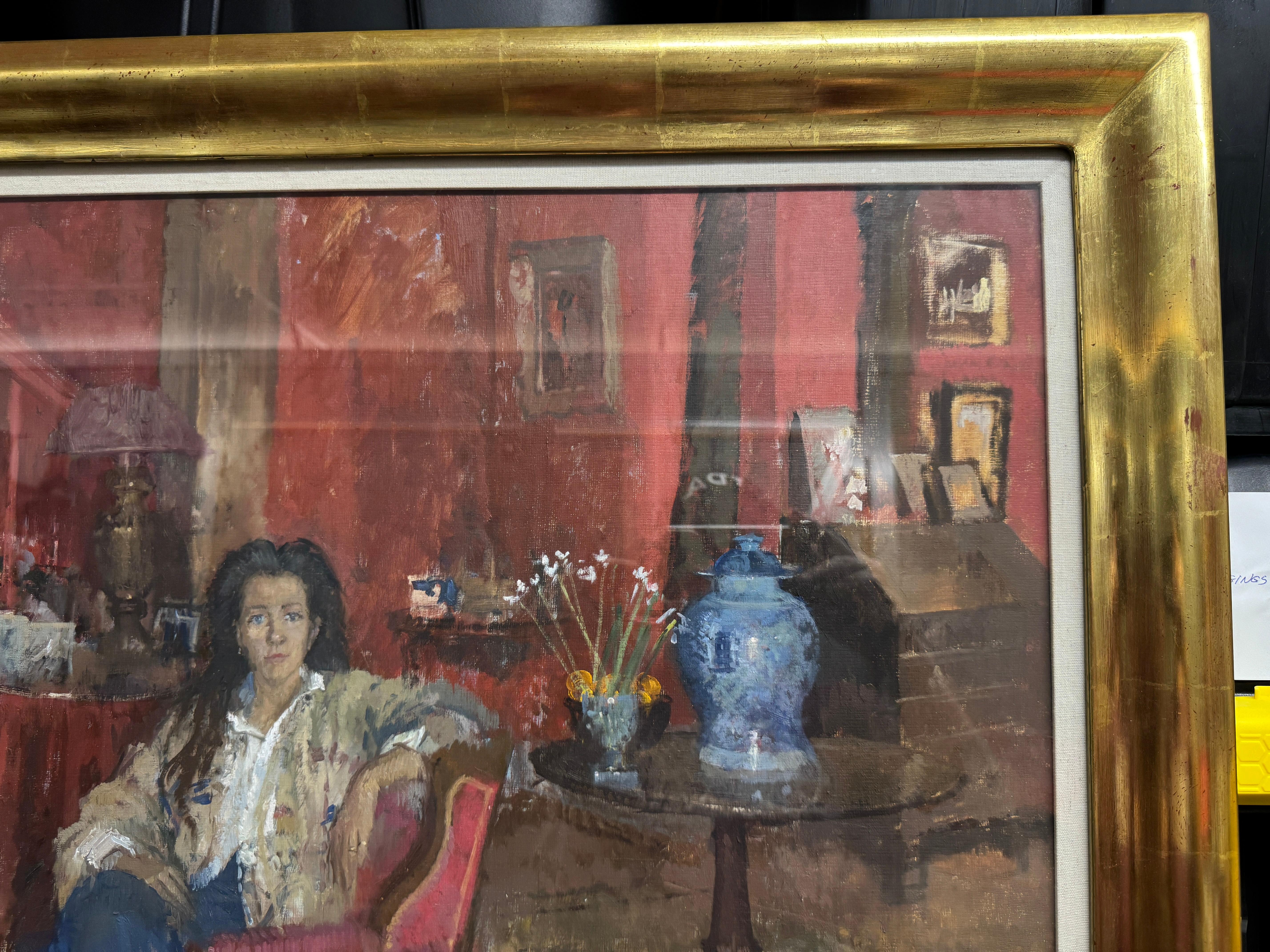IN THE SITTING ROOM by Peter Kuhfeld (b 1952) In Good Condition For Sale In Basildon, GB