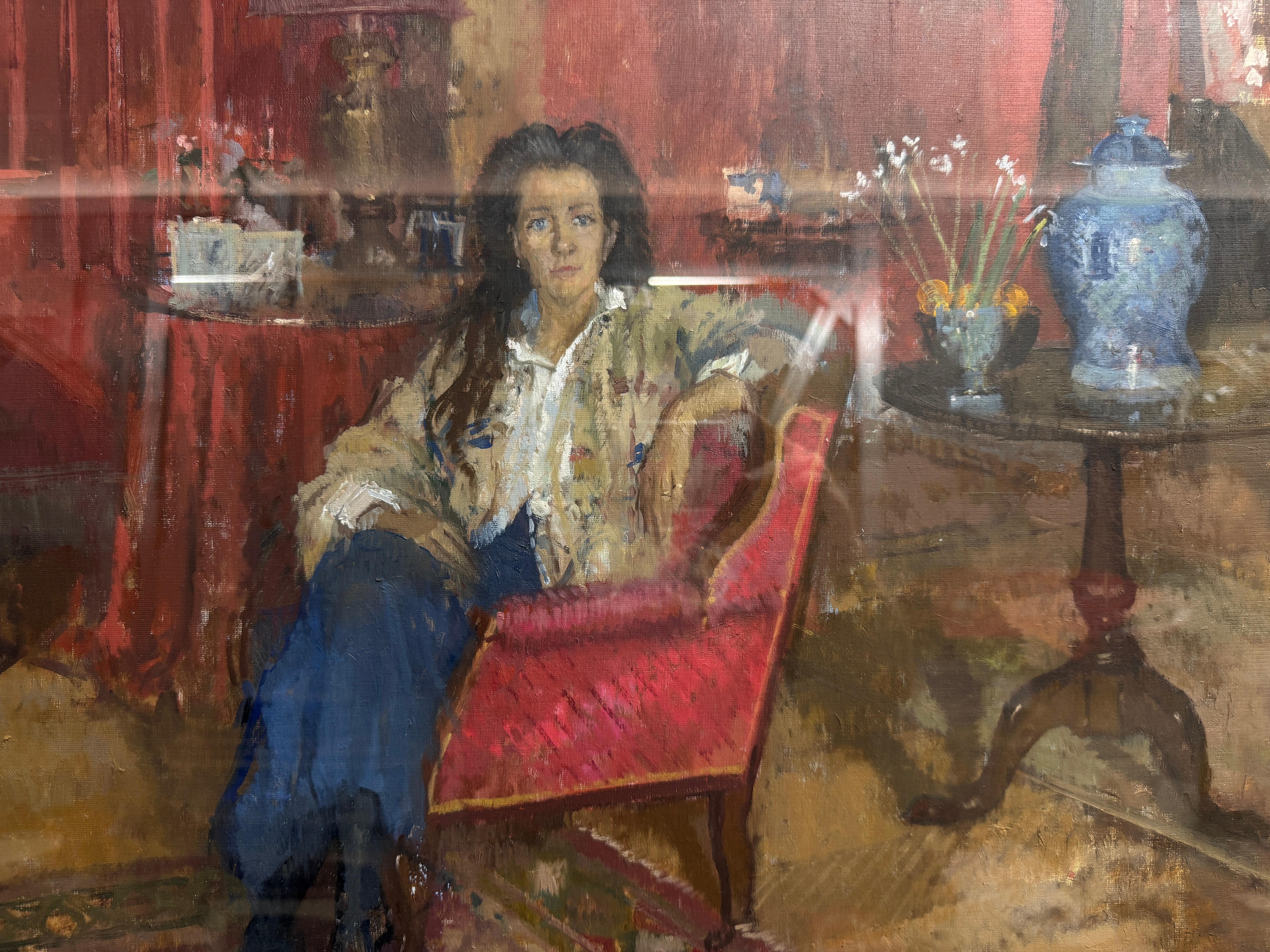 Paint IN THE SITTING ROOM by Peter Kuhfeld (b 1952) For Sale