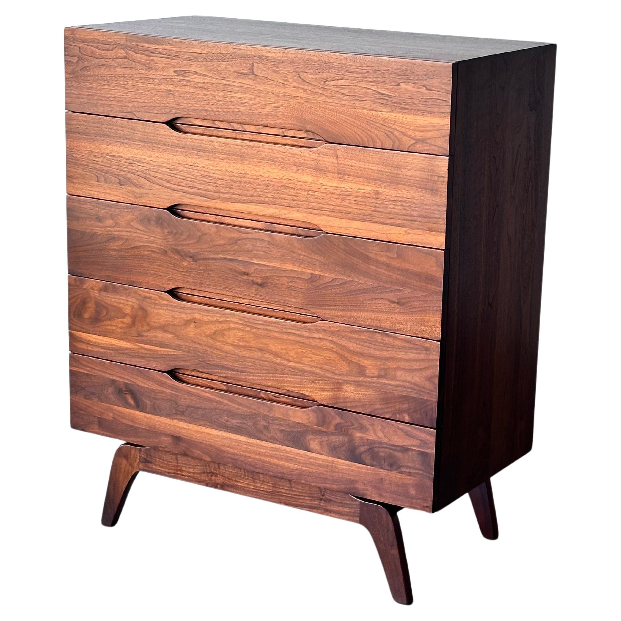 In the style Arne Vodder Solid walnut Chest or Highboy, Mid Century 1960/50’s For Sale