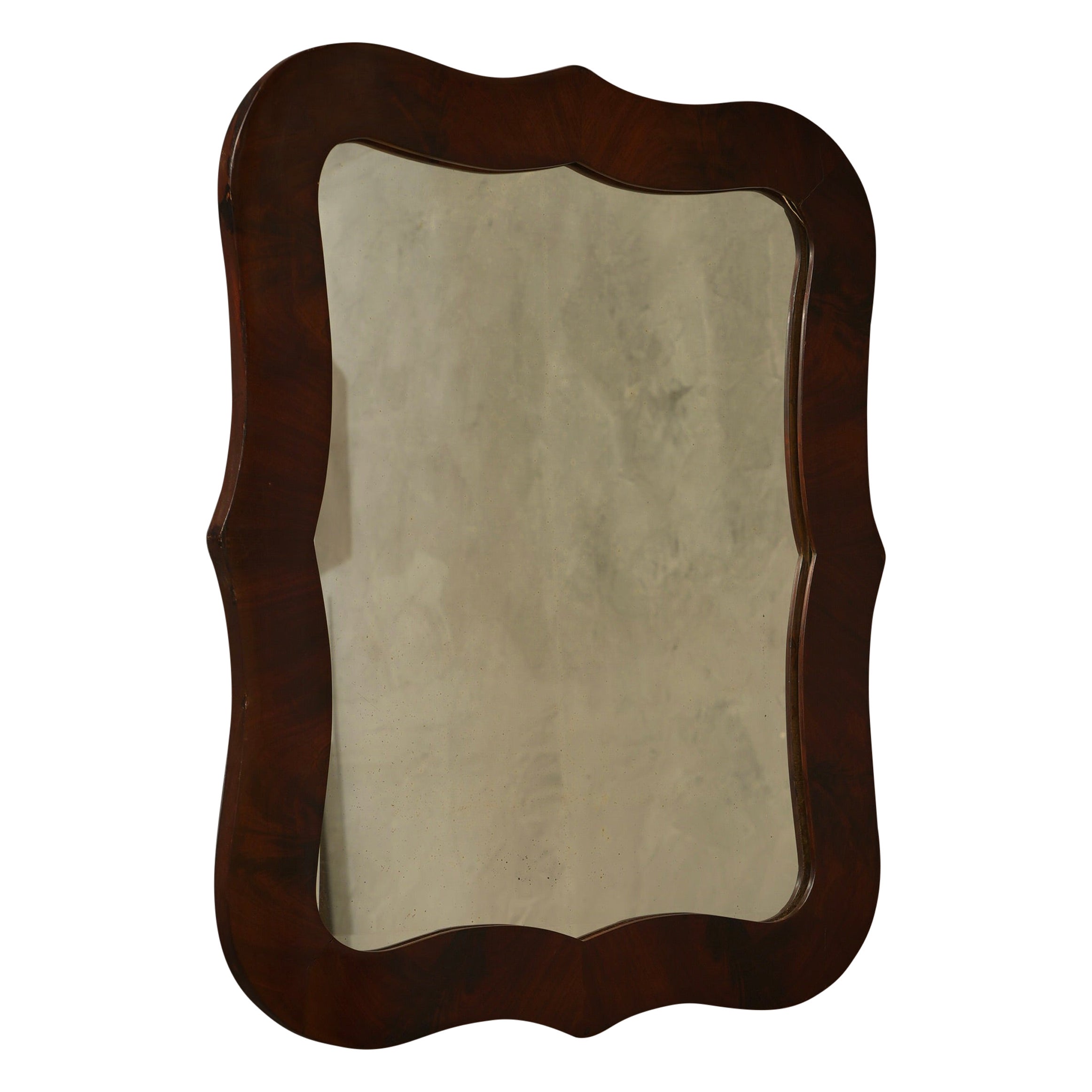 In The Style Biedermeier Walnut Wood Austrian Consol Wall Mirror, 1950