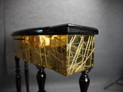 In the Style of 18th Century Italian Walnut and Brass Console Table Available