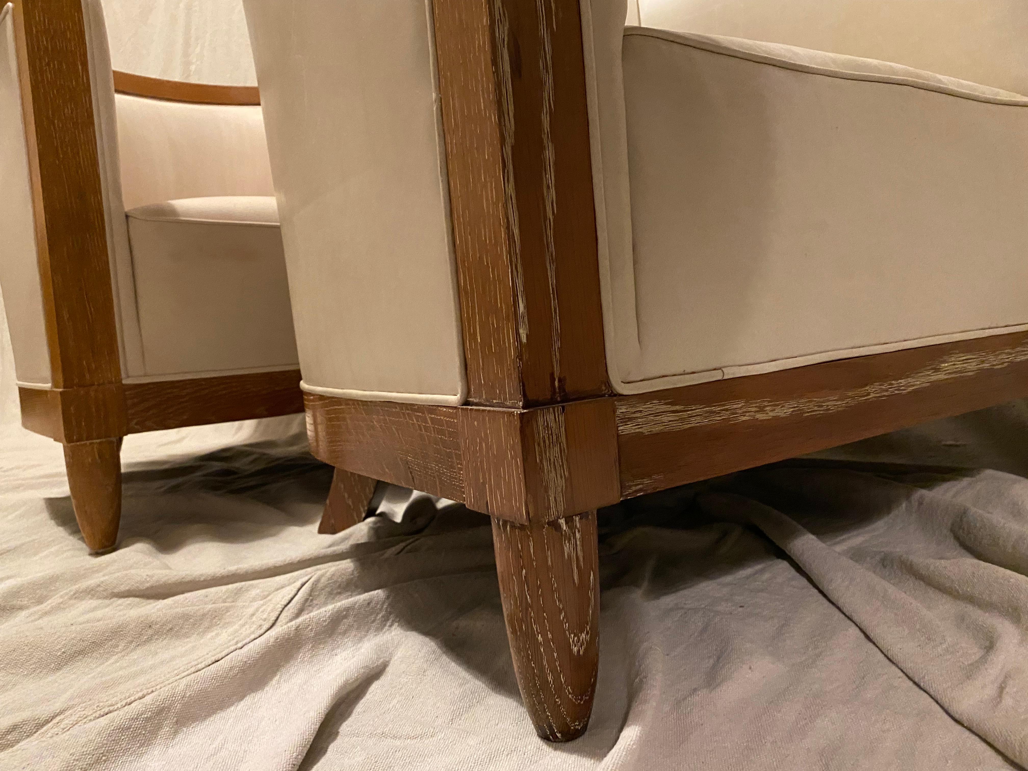 Ensemble de quatre chaises longues dans le style des années 1940 en France en vente 2