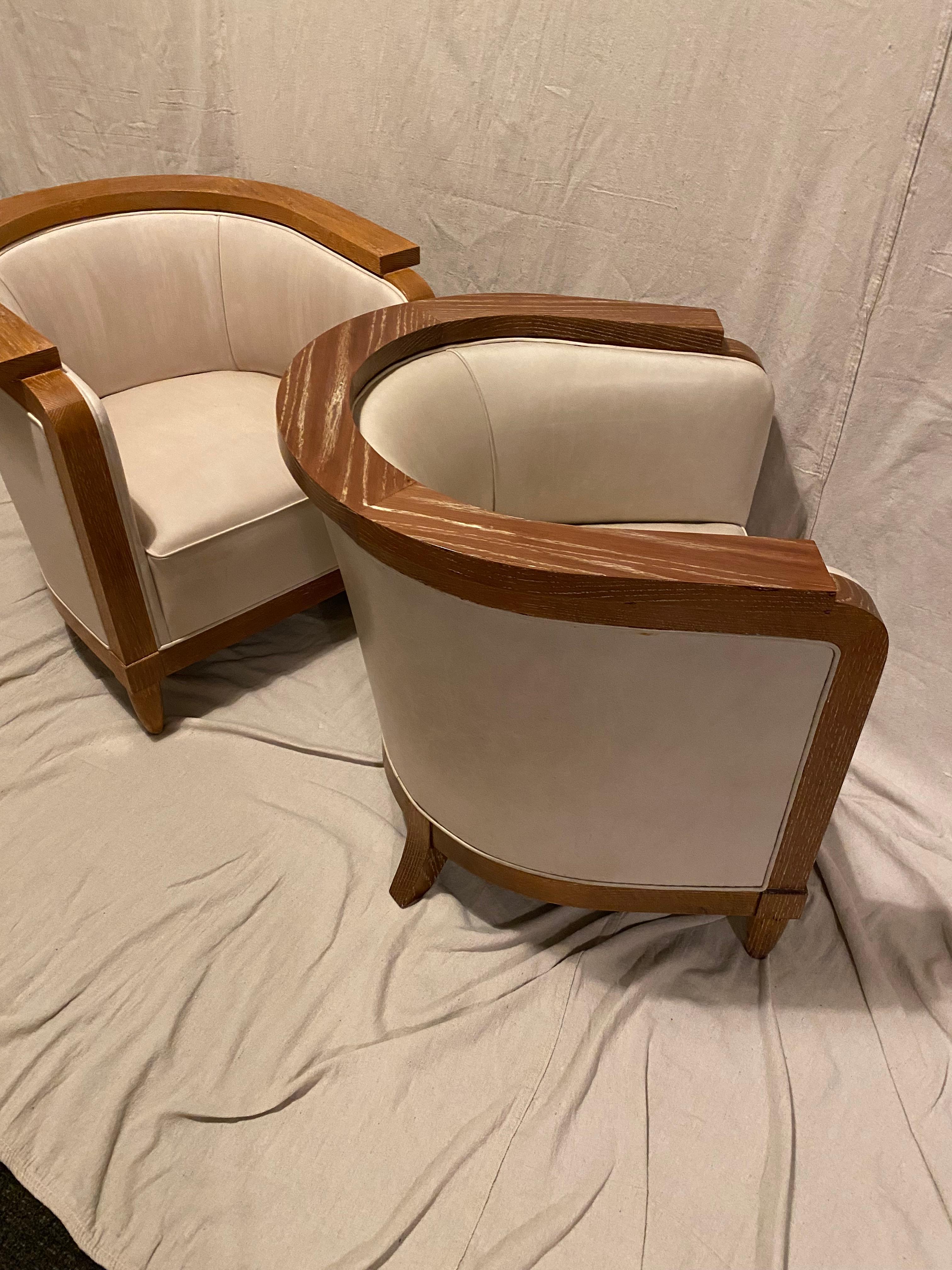 Moderne Ensemble de quatre chaises longues dans le style des années 1940 en France en vente
