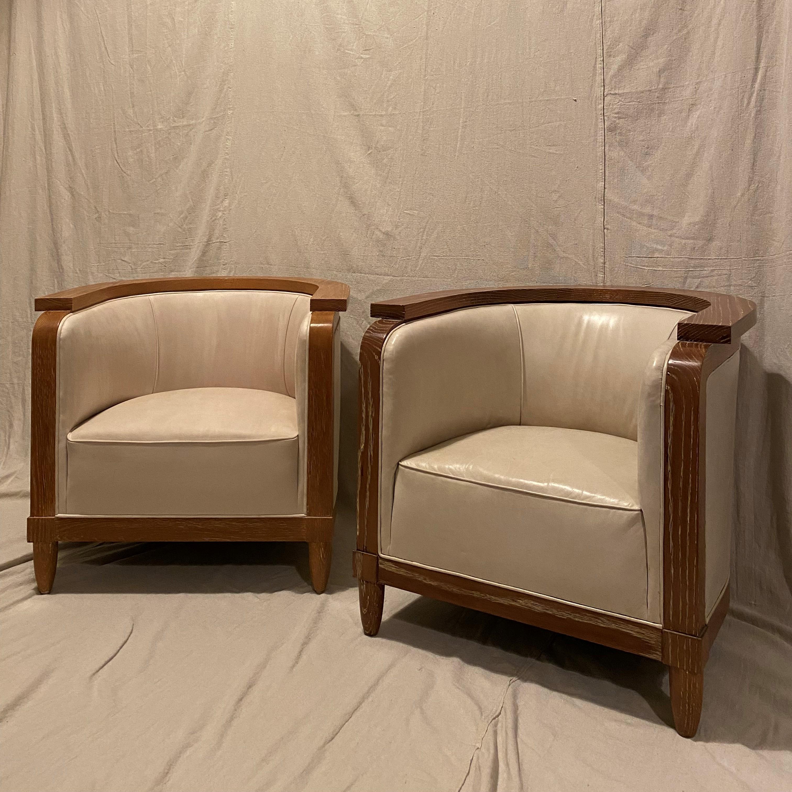 Américain Ensemble de quatre chaises longues dans le style des années 1940 en France en vente