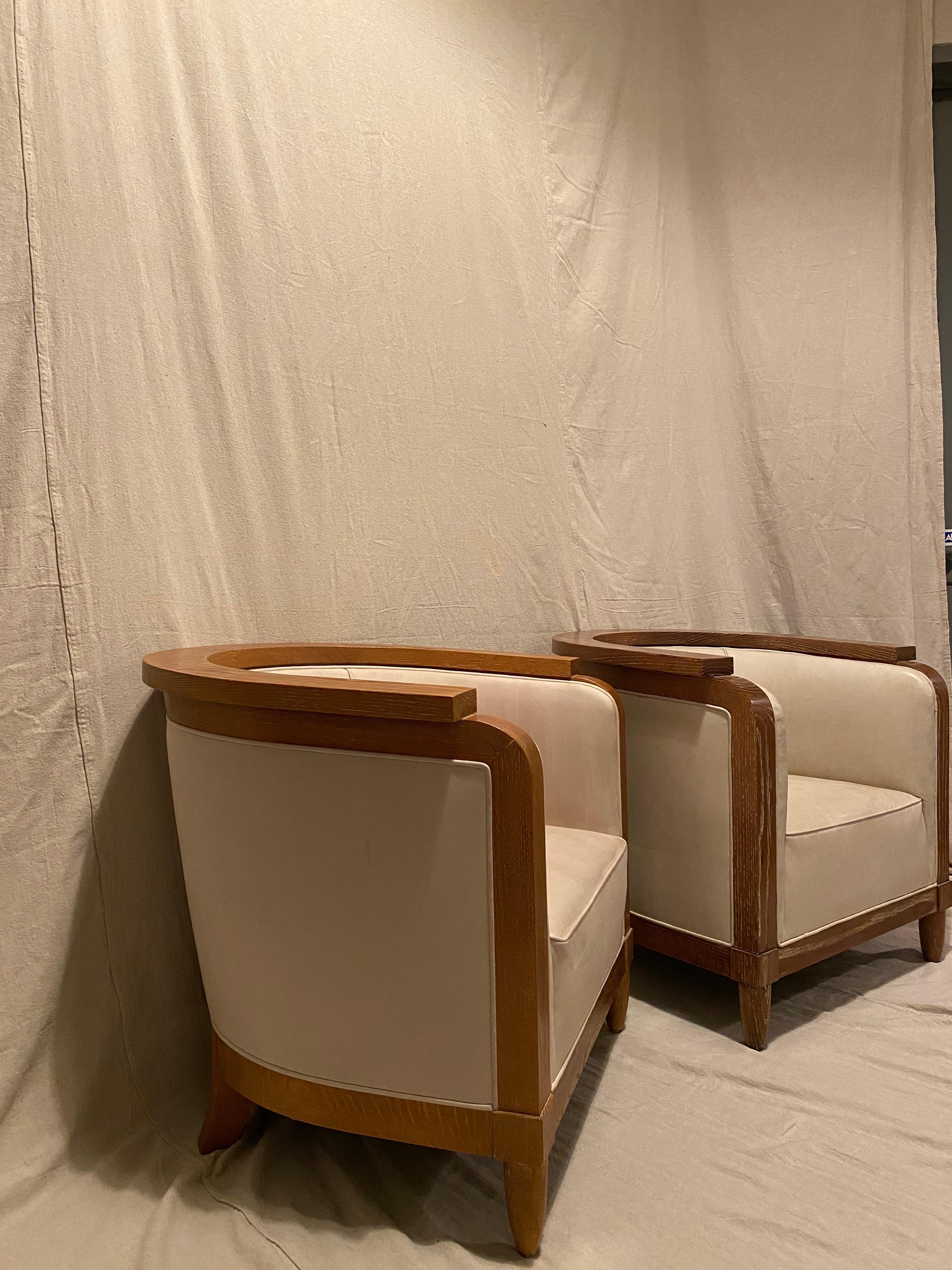 XXIe siècle et contemporain Ensemble de quatre chaises longues dans le style des années 1940 en France en vente