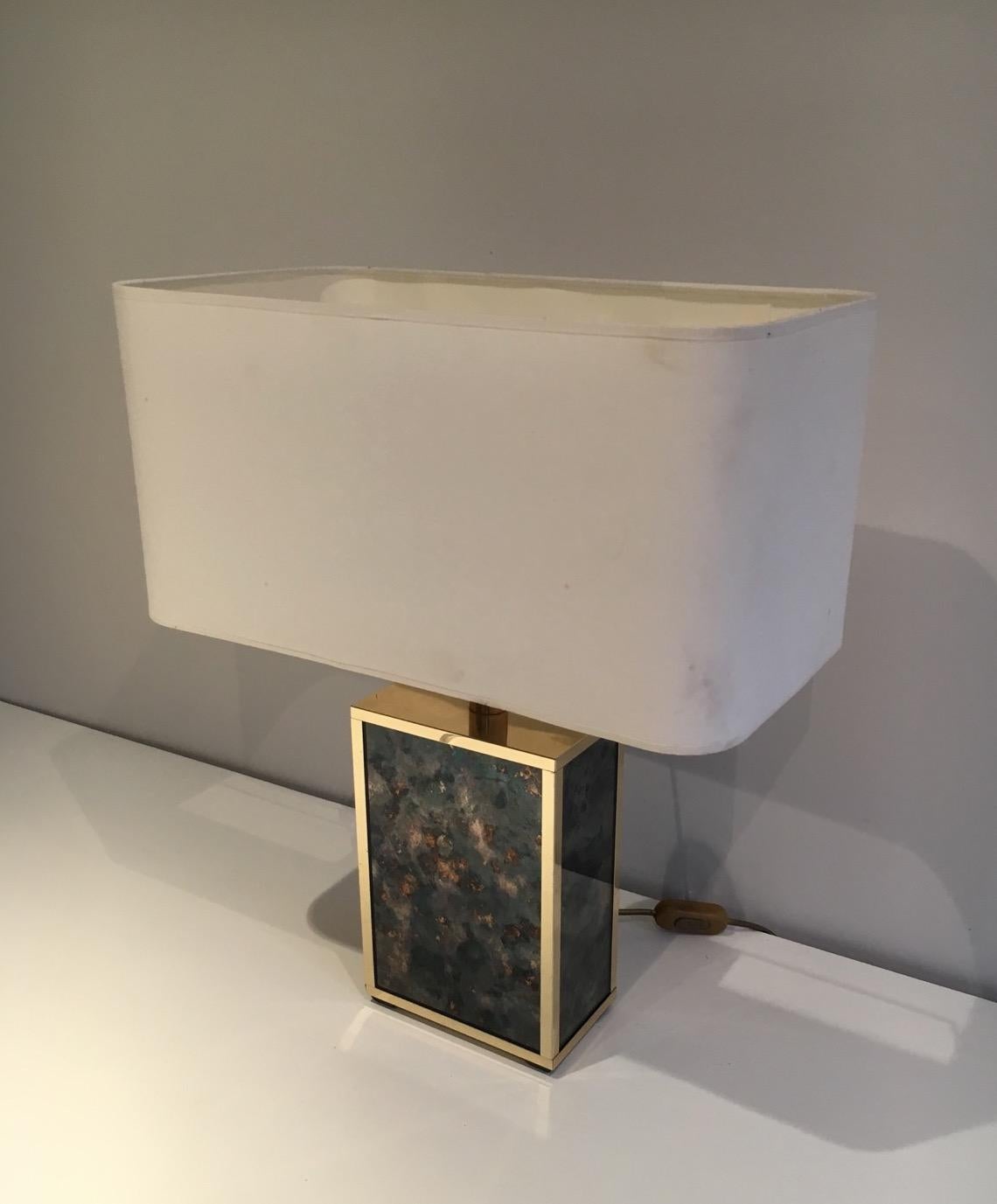 Fin du 20e siècle Lampe en verre de renard et métal doré dans le style d'Aldo Tura, vers 1970 en vente