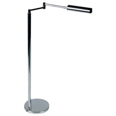 In the Style of Cedric Hartman Adjustable Chrome Swing Arm Floor Lamp