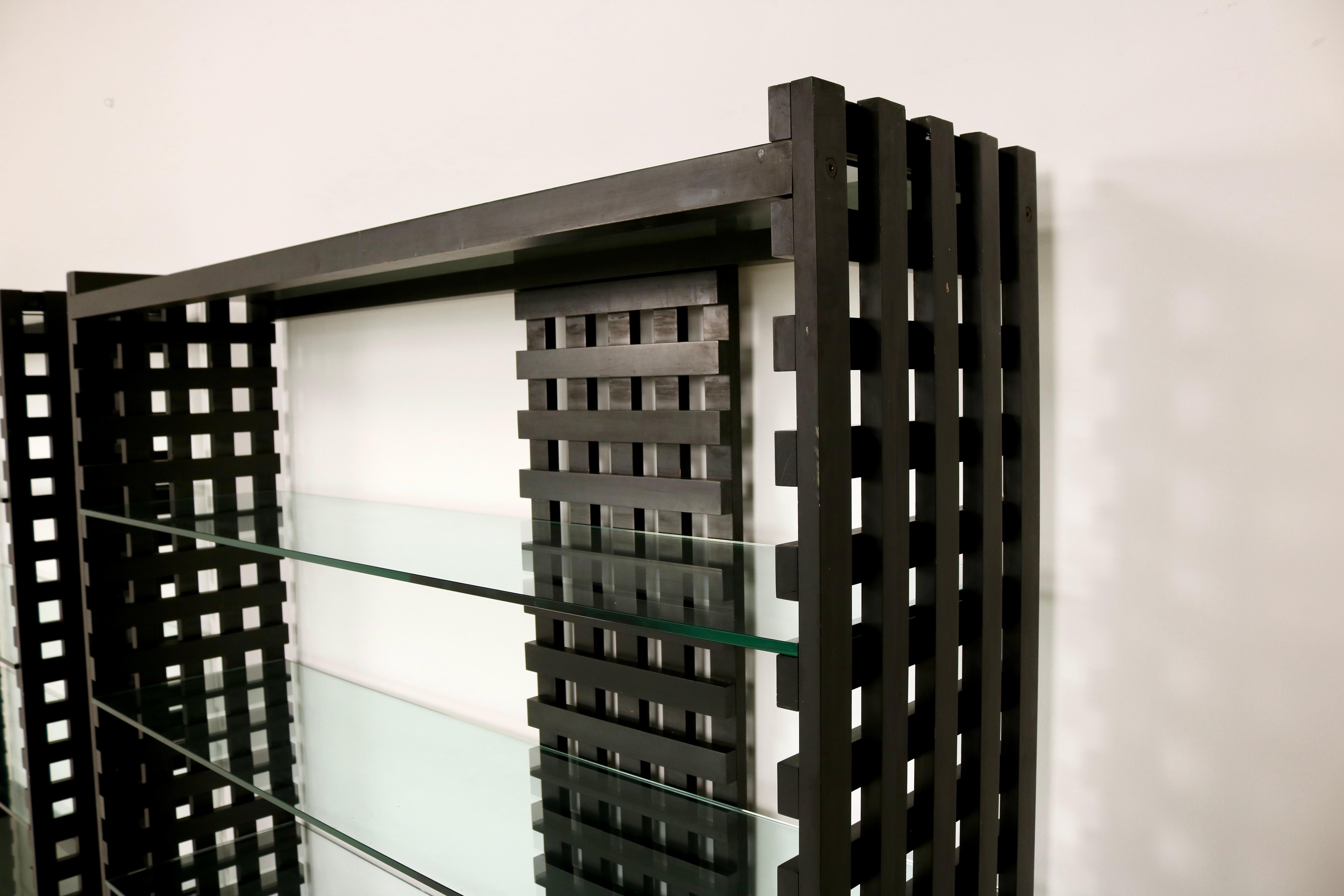 In the Style of Charles Rennie Mackintosh Two Bookshelves Italian Design 70s  For Sale 6