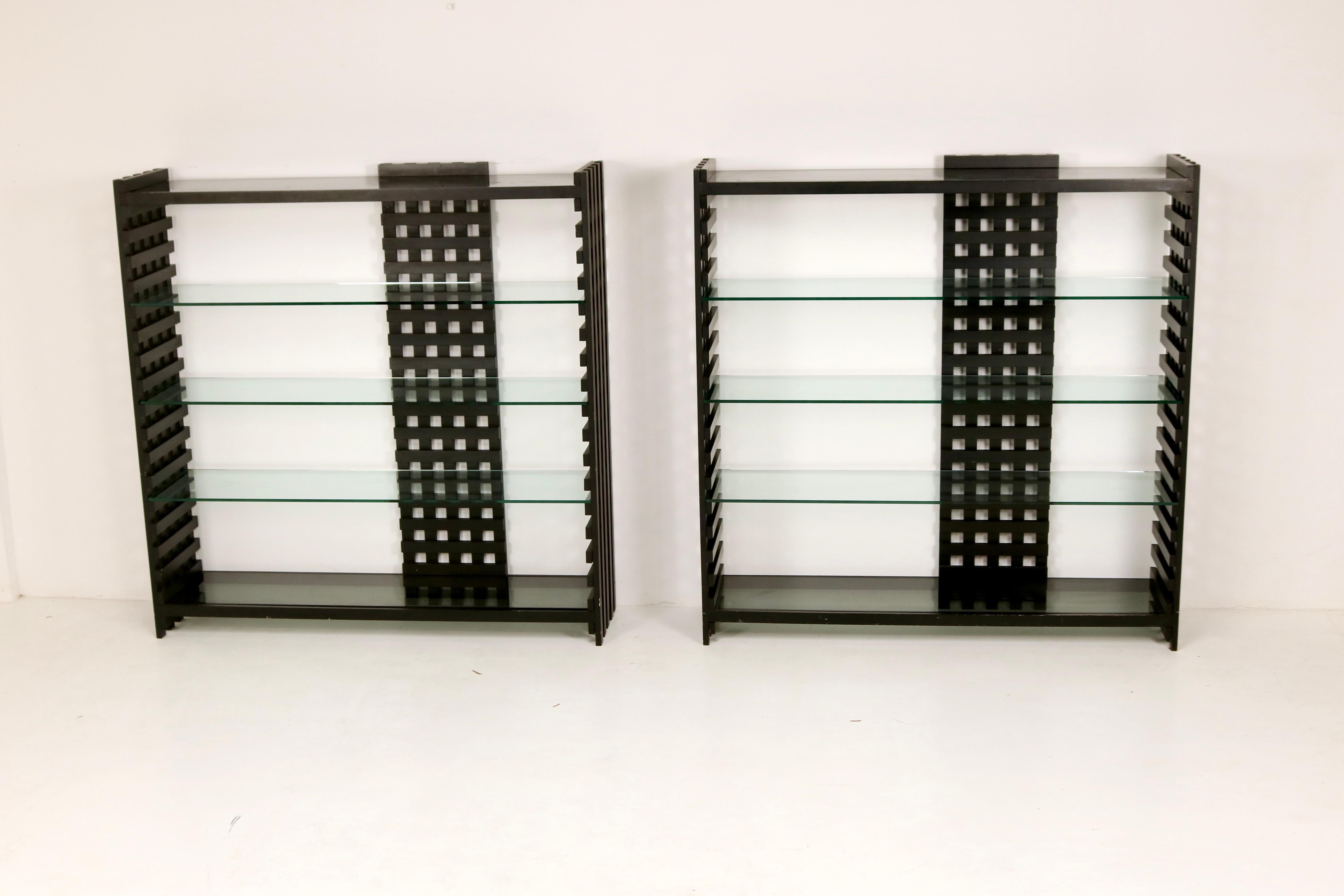 In the Style of Charles Rennie Mackintosh Two Bookshelves Italian Design 70s  For Sale 4
