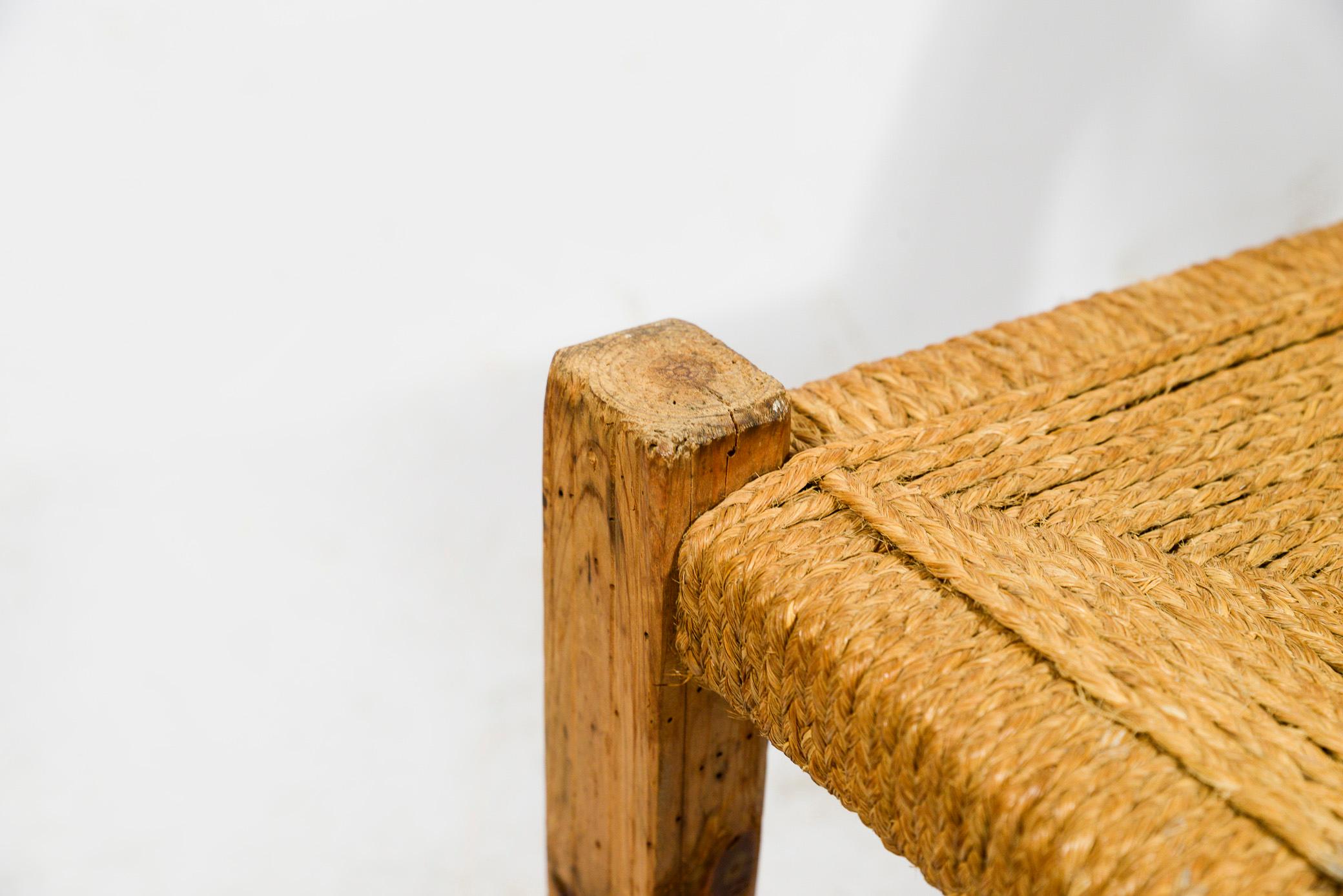 Mid-20th Century in the Style of Charlotte Perriand, Pair of Straw Chairs, circa 1960, France