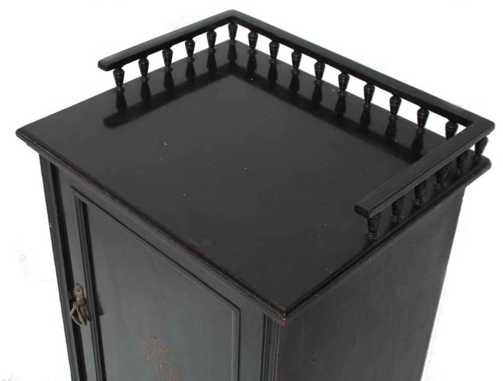 Hand-Carved Dr C Dresser, Style of, an Aesthetic Movement Ebonized & Gilt Bedside Cabinet For Sale