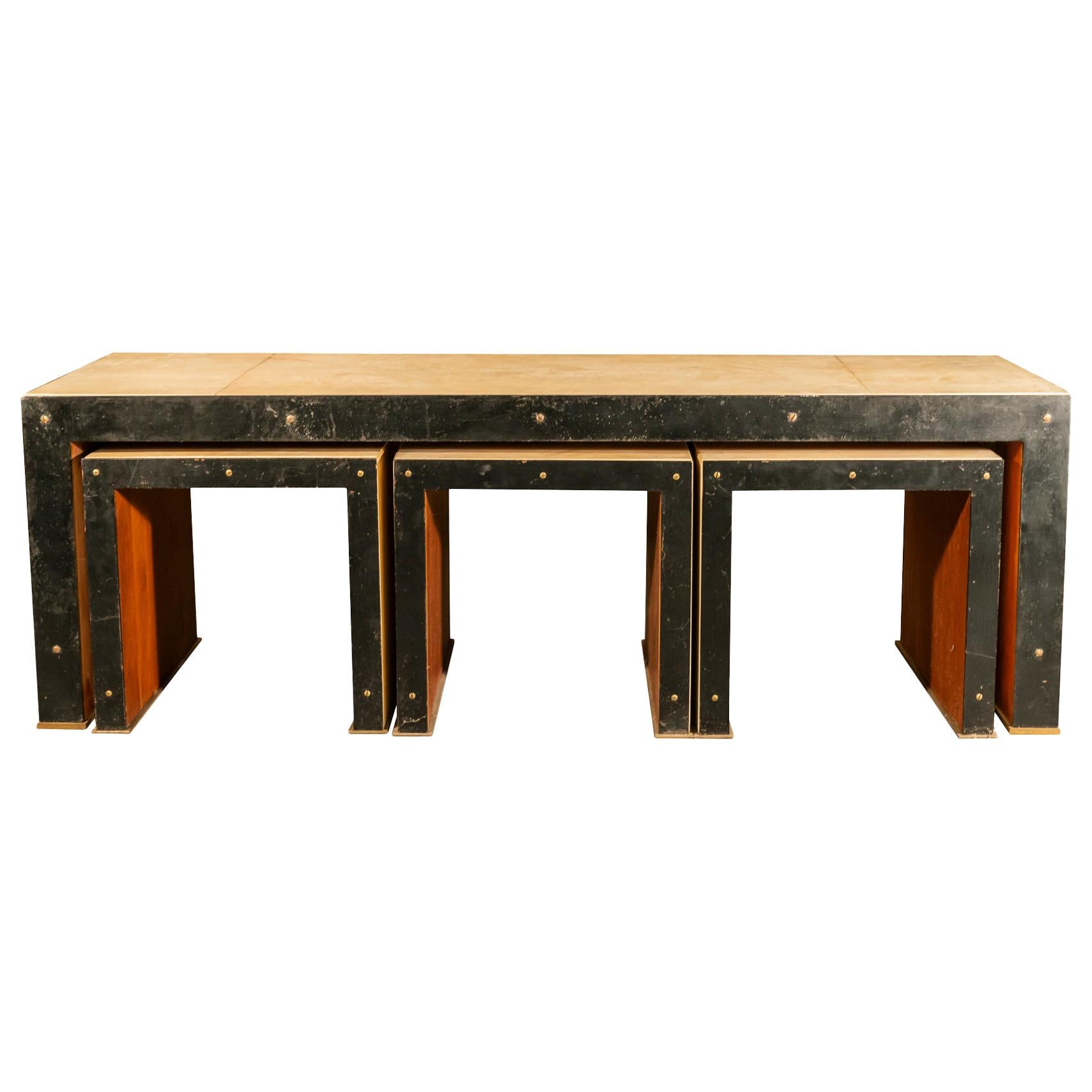 In the Style of Dupré-Lafon, Coffee Table in Four Elements, circa 1980