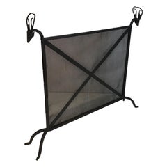 In the Style of Edouard Schenck, Wrought Iron Fireplace Screen, Circa 1950