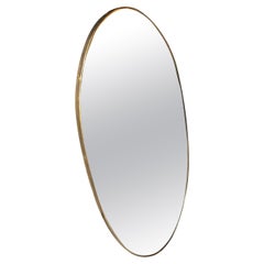 Fontana Arte  Miroir ovale en laiton et verre miroir, Italie, 1950