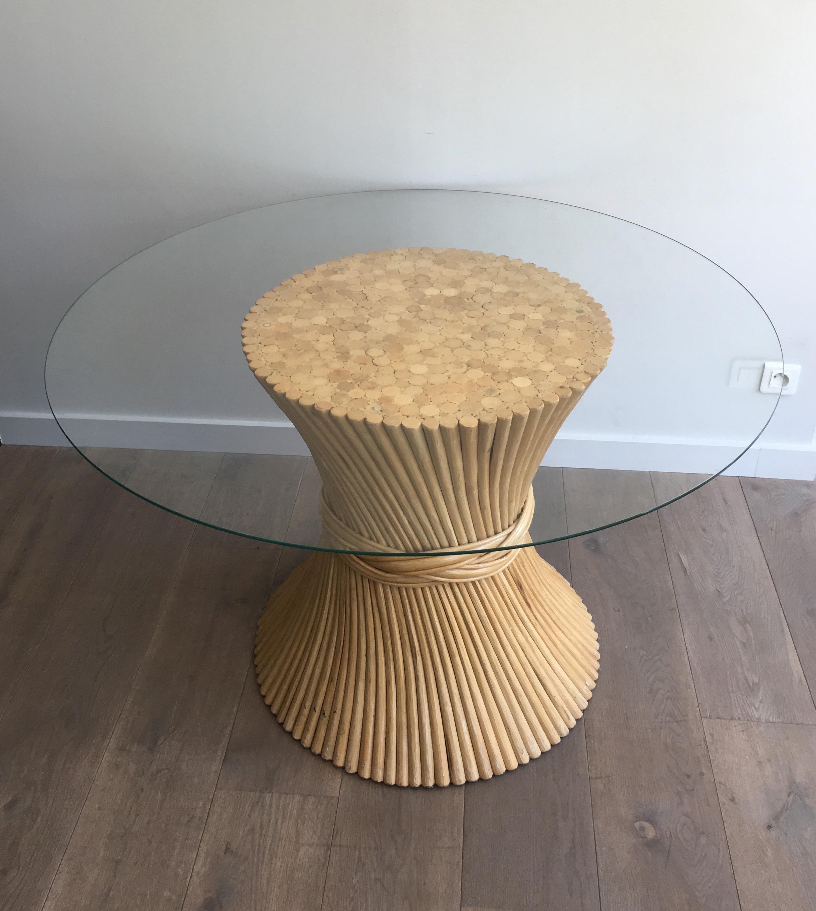 Round Faux-Bamboo Diabolo Table, circa 1970 13
