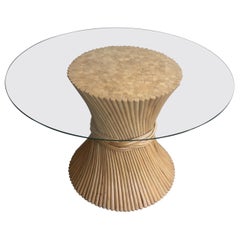 Round Faux-Bamboo Diabolo Table, circa 1970