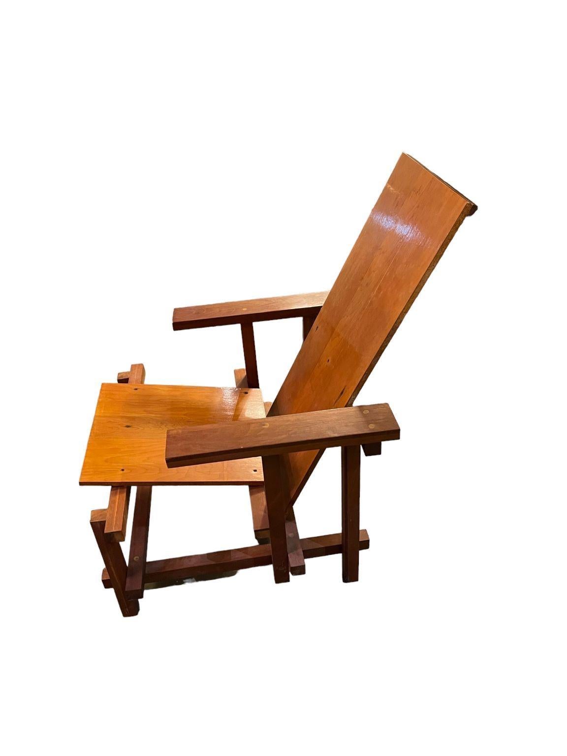 In the Style Of Gerrit Rietveld Vintage Rood Blauwe Lounge Chair  For Sale 2