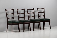 In the Style of Gio Ponti, Set of Four Beech Chiavari Chairs, Italy, 1950s