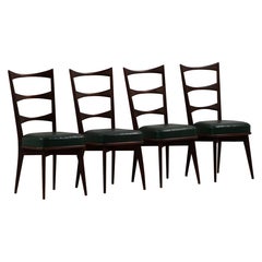 Im Stil von Gio Ponti, Set aus vier Chiavari-Stühlen aus Beeche, Italien, 1950er Jahre