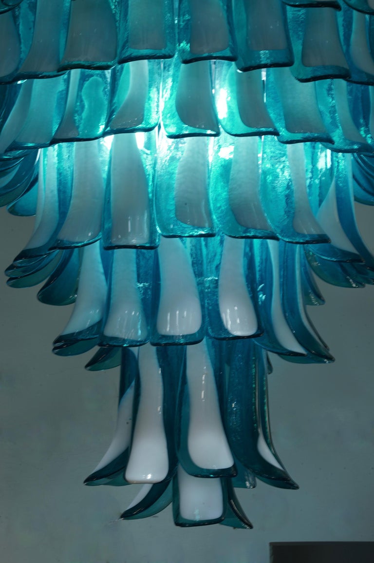 Art Glass In the style of Gruppo Luce for La Murrina Emerald Color Chandelier, 2010’s For Sale