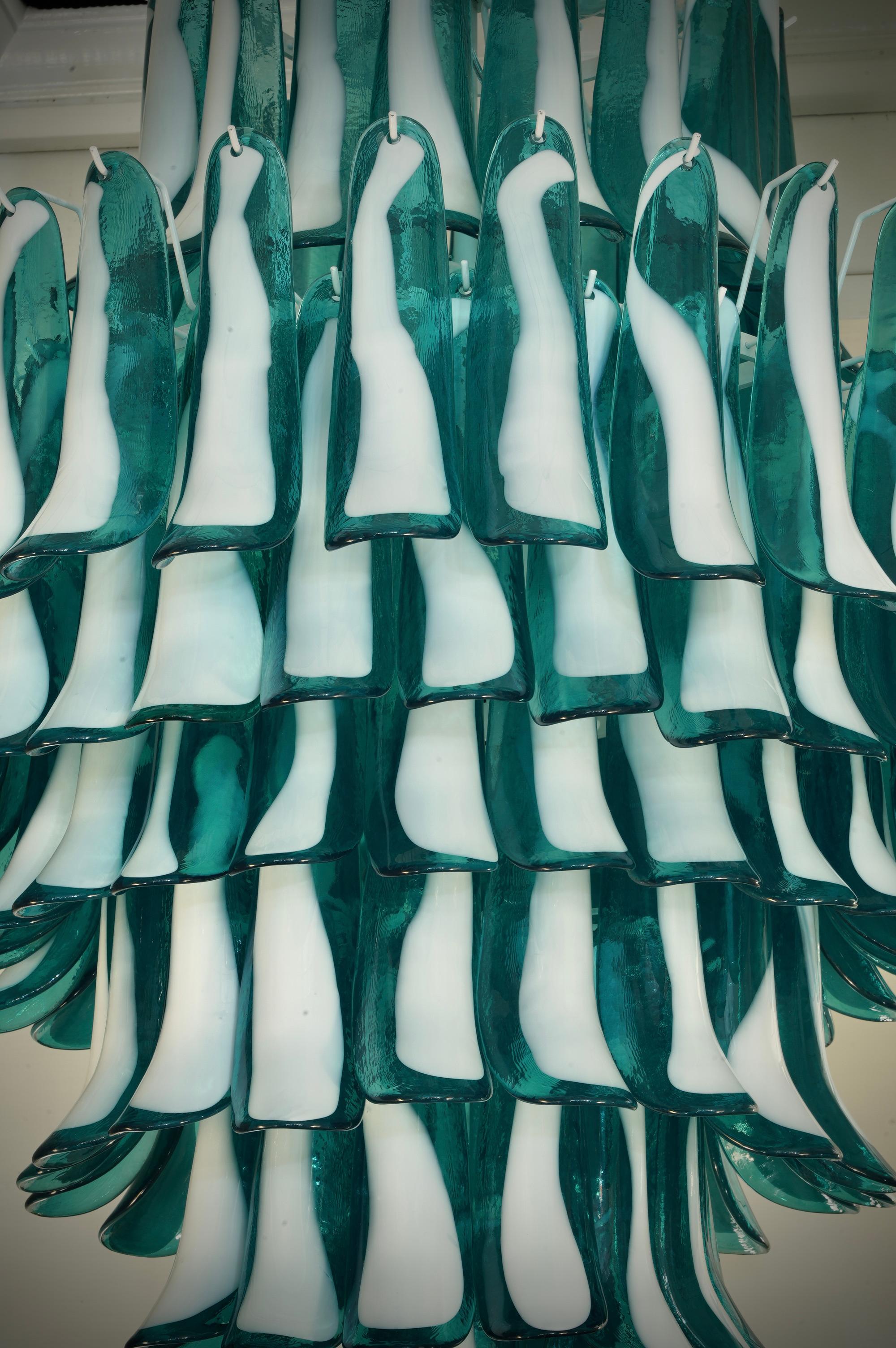In the style of Gruppo Luce for La Murrina Emerald Color Chandelier, 2010’s For Sale 1