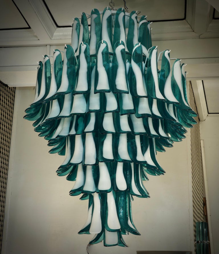 In the style of Gruppo Luce for La Murrina Emerald Color Chandelier, 2010’s For Sale 2